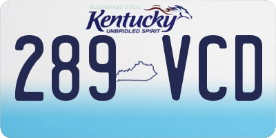 KY license plate 289VCD