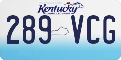 KY license plate 289VCG