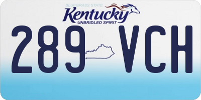 KY license plate 289VCH