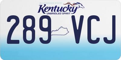 KY license plate 289VCJ