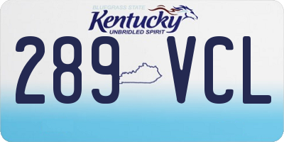 KY license plate 289VCL