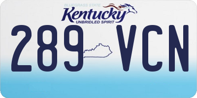 KY license plate 289VCN