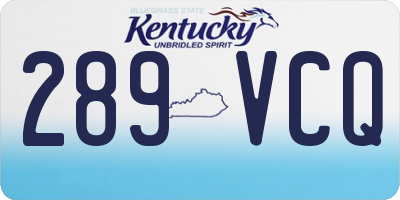 KY license plate 289VCQ
