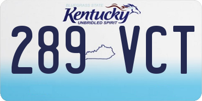 KY license plate 289VCT