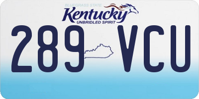 KY license plate 289VCU