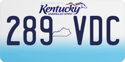 KY license plate 289VDC