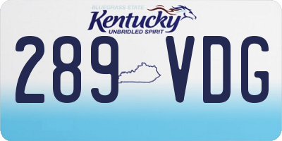 KY license plate 289VDG