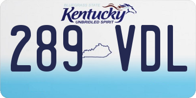 KY license plate 289VDL