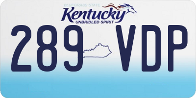 KY license plate 289VDP