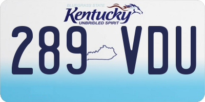 KY license plate 289VDU