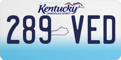 KY license plate 289VED