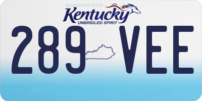 KY license plate 289VEE