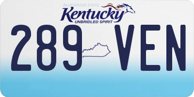 KY license plate 289VEN