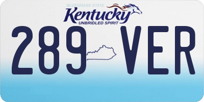 KY license plate 289VER