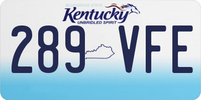KY license plate 289VFE