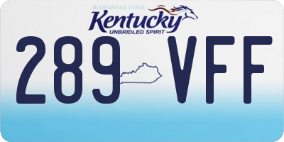 KY license plate 289VFF