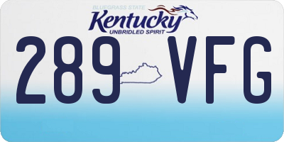 KY license plate 289VFG