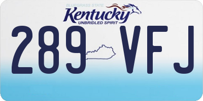 KY license plate 289VFJ
