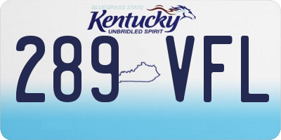 KY license plate 289VFL