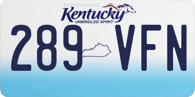 KY license plate 289VFN