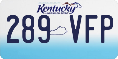 KY license plate 289VFP