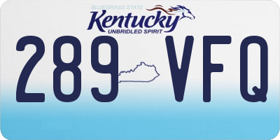 KY license plate 289VFQ