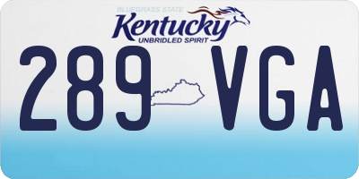 KY license plate 289VGA