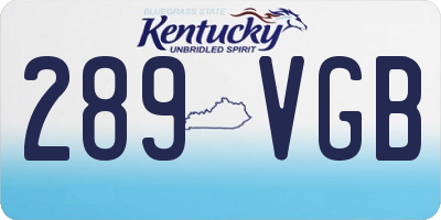 KY license plate 289VGB