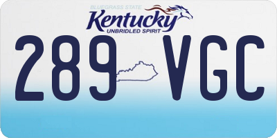 KY license plate 289VGC