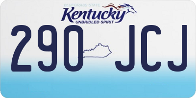 KY license plate 290JCJ