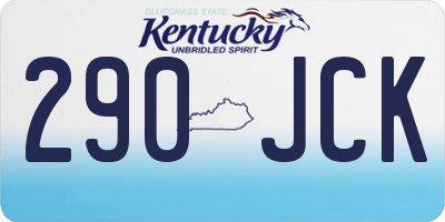 KY license plate 290JCK