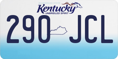 KY license plate 290JCL