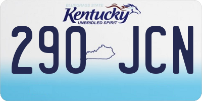 KY license plate 290JCN