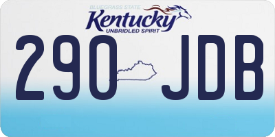 KY license plate 290JDB