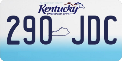 KY license plate 290JDC