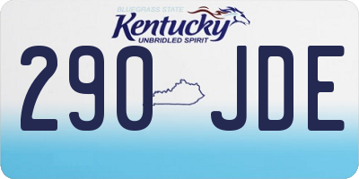 KY license plate 290JDE