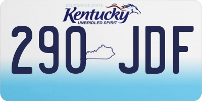 KY license plate 290JDF