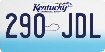 KY license plate 290JDL