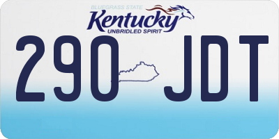 KY license plate 290JDT