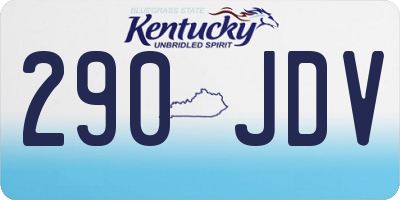 KY license plate 290JDV