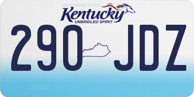 KY license plate 290JDZ