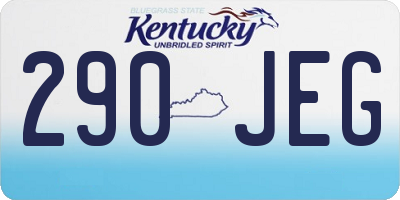 KY license plate 290JEG