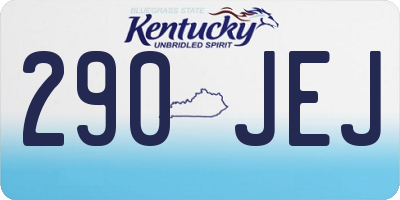 KY license plate 290JEJ