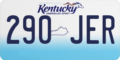 KY license plate 290JER