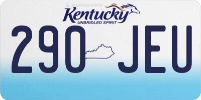KY license plate 290JEU