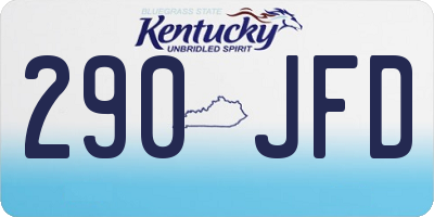 KY license plate 290JFD