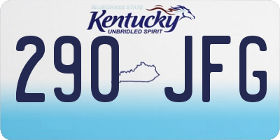 KY license plate 290JFG