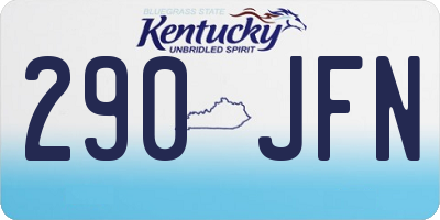 KY license plate 290JFN