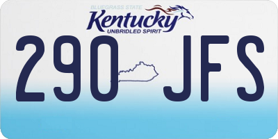KY license plate 290JFS