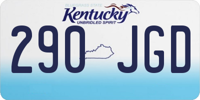 KY license plate 290JGD